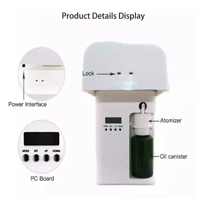 Essential Oil Diffuser 300m³ Large Area Aroma Diffuser Machine Wall Mounted Hotel Home Room Fragrance Electric Smell Distributor