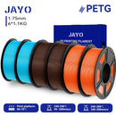 JAYO 3D Filament PLA +/PETG/PLA 1.75MM +/- 0.02MM 6Rolls Coloful Neatly Wound 3D Printing Material For 3D Printer&Pen 1.1KG/ROLL