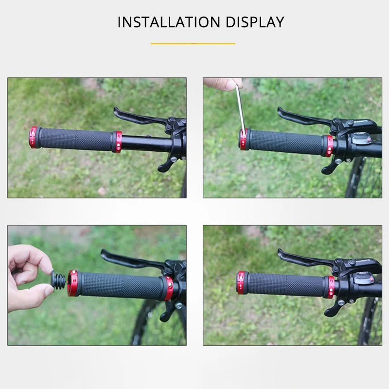 Bicycle Grips BMX Bike Handbar Grips Rubber Bilateral Lock Mountain MTB Bikes Handlebar Grips Non-slip Cycling Bike Accessories