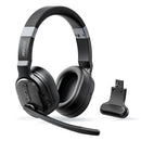 Mpow E65 2 in 1 Wireless Headphones Bluetooth 5.3 Dual/Single Office Headset with Microphone&Mute Switch 35H for Trucker Driver