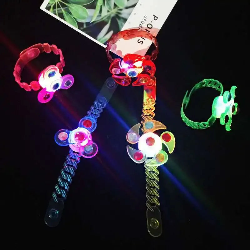 8/24Pcs LED Luminous Fidget Spinner Bracelet Kids Party Favor Gift Bag Filler Luminous Party Supplies Return Gift Carnival Gifts