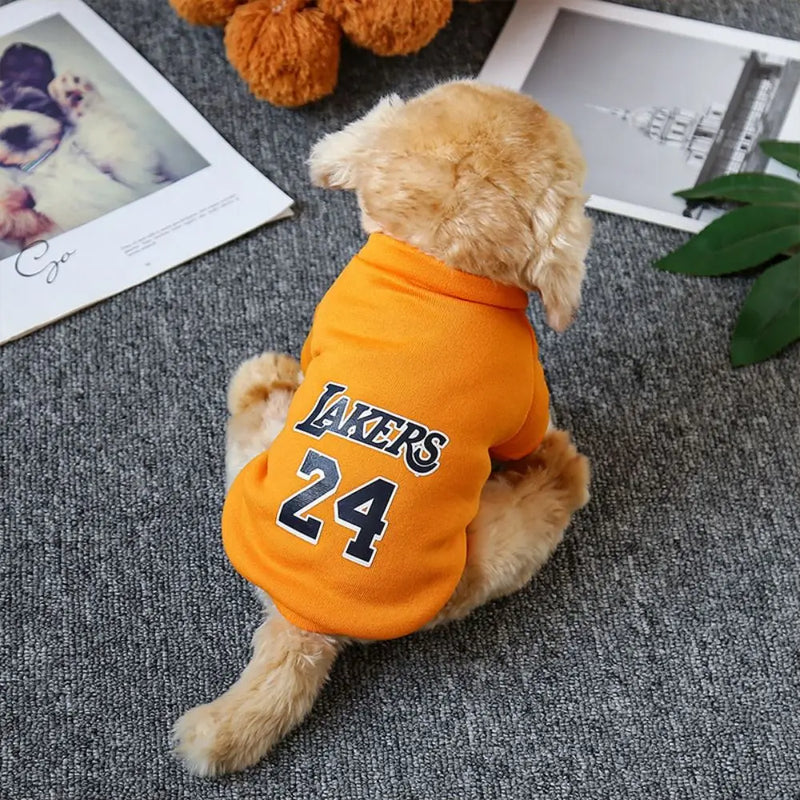 Polyester Dog Basketball Costume Dogs Jersey Comfortable Soft Pet Sport Shirt Letter Pattern Warm Puppy Sport Pullover Outdoor