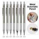 Metal Mechanical Pencil 0.3 0.5 0.7 0.9 1.3 2.0mm Automatic Pencil Art Drawing Painting Pencil with Leads Office School Supply