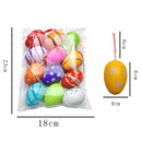 12pcs Plastic Painted Easter Eggs Hanging Ornament DIY Easter Egg Pendant For Home tree Decoration Happy Easter Party Kids gift