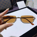 Unisex Half Frame Square Premium Sunglasses Trendy and Personalized UV Resistant Travel Beach Walk The Show Shades Glasses