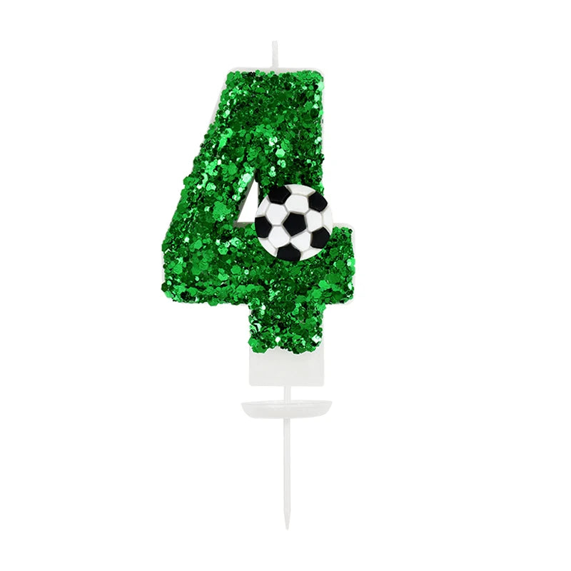 0-9 Numbers Football Cake Candle Kids Sports Theme Football Birthday Party Decoration Favors Cupcake Topper Cake Decor Supplies