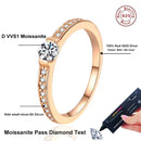 NeeTim 0.3ct D Color Moissanite Eternity Band Ring 925 Sterling Silver with Rose Gold Plated Wedding Rings For Women Jewelry