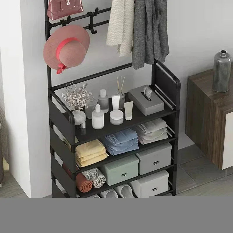 Clothes Shoe Hat Hangers Rack Multi-ayer Shoe Rack Doorway DIY Simple Floor Load-bearing Living Room Household Organizer Shelf