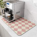 Coffee Machine Mat Rubber Backing Water-Absorbent Dish Drying Pad Kitchen Worktop Drainage Mat Home Decor