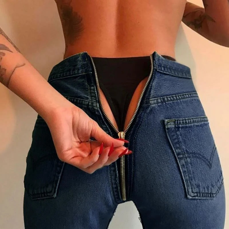 Sexy Jeans Women's High Waist Back Zipper Skinny All-match Fashion Streetwear Casual Denim Woman Pants Pencil Trousers Clothing