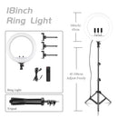 SH 18 Inch Knob Ring Light LED Selfie Video Lamp With Tripod Stand Phone Clip For YouTube Live Lighting Photo Photography Studio