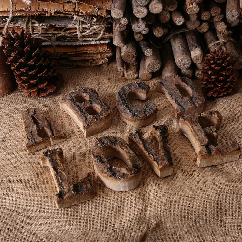 Wooden Letters Home Decor Alphabet Number DIY Home Bar Party Decoration Vintage Natural Home Decoration Accessories for Home