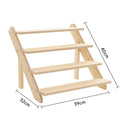 Livingandhome 4 Tier Pine Wood Desktop Display Stand, 39cm W x 32cm D x 40cm H