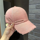 Purple Pleated Baseball cap New 2023 Flat Tongue Hat Small Face Wide brim Versatile Sunscreen Baseball cap for Men and Women