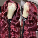 Body Wave 99j Burgundy 13x6 Hd Frontal Human Hair Wig For Women 250% 30 34inch Brazilian Glueless Red Lace Front Wigs On Sale