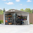The Outsunny Vault | 9 x 6 ft Galvanised Steel Garden Storage Shed