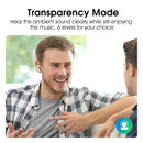 QCY HT05 ANC Wireless Earphone 40dB Noise Cancelling Headphone Bluetooth 5.2 Earbuds 6 Mic ENC HD Call Headset Transparency Mode
