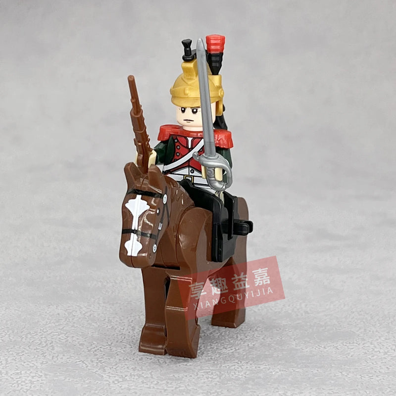 Medieval Napoleonic War French Dragoon British Soldiers Pirates Figures Army Scottish Fuisiler Building Blocks Weapons Brick Toy
