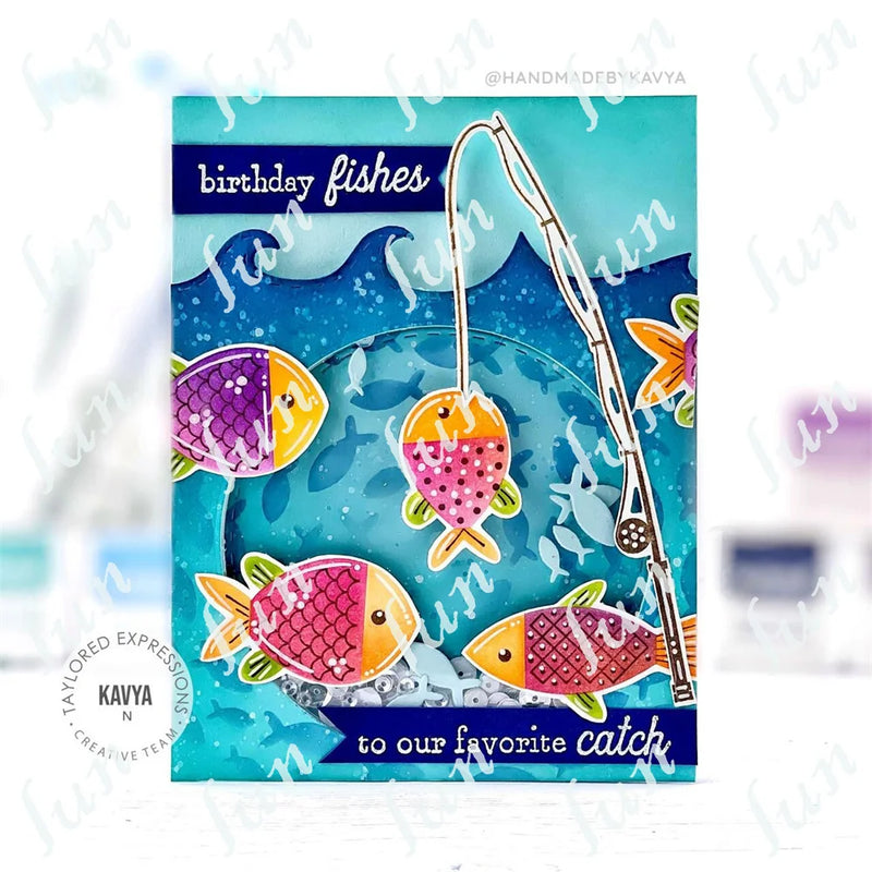 Father's Day Theme Metal Cut Dies Hexagon Layering Stencils Fish Hook Line Sinker Clear Stamps Diy Holiday Cards Decor Scrapbook