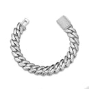 Hip Hop Rock Stainless Steel Rhombus Cuban Miami Link Chain Bracelets for Men Bling Iced Out Rapper Jewelry Gold Silver Color