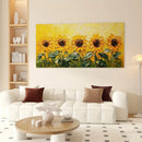 Vibrant sunflower canvas art - "Summer Messenger" warm greetings, 1.5 inch thick pine frame, interior decoration