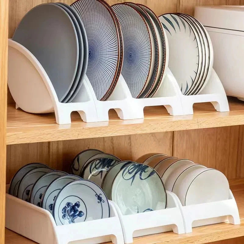 1 Pack Plastic Cabinet Rack Plate And Dish Storage Rack Bowl Cup Rack Multi-function Storage Rack Kitchen Utensils Rack