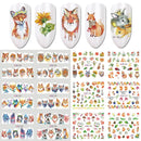 12Pcs Lovely Rabbit Easter Nail Art Stickers Kawaii Animals Carrot Bunny Decals Design Water Transfer Decoration Manicure CHBN