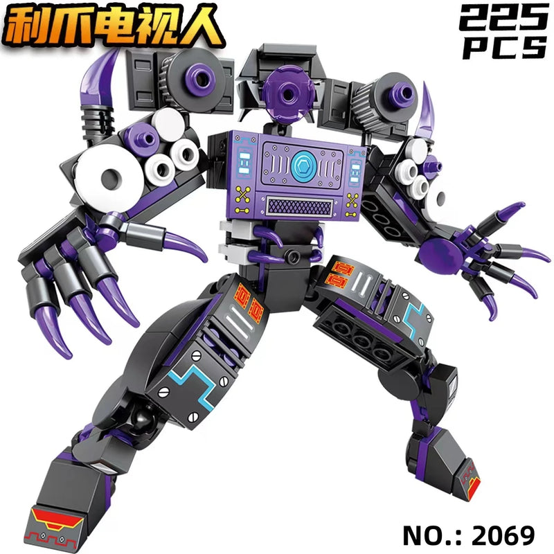 MOC Dark Tv Man Plus Skibidi Toilet Man Building Blocks Toys Titan Clock Man Female Model Diy Gift Toys For Children Kids