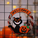 Halloween-Anhänger, gruselige Deko für drinnen und draußen, Halloween-Partydeko aus Holz, Kürbis-Fledermaus-Hängeanhänger, Willkommensgruß