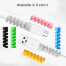 12pcs Cable Protector Universal Silicone Data Cable Spiral Winder Wire Cord Organizer Cover for Iphone USB Charger Cable Cord