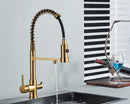 rozin Pull Down Filter Kitchen Faucet Black 3 Way Drinking Pure Water Faucets Brass 360° Flexible Purification Water Mixer Tap