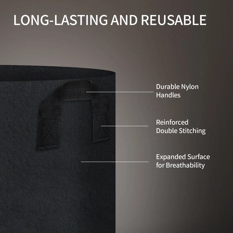 5-20Pcs Vegetable/Flower/Plant Grow Bags 5 Gallon Thickened Non-Woven Felt Fabric Planter Flower Pot with Handles