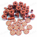 50pcs Brown Tree Stump Building Blocks Toy Set City Farm Wooden Blocks Accessories Set DIY Toys Parts for Kids Birthday Gifts