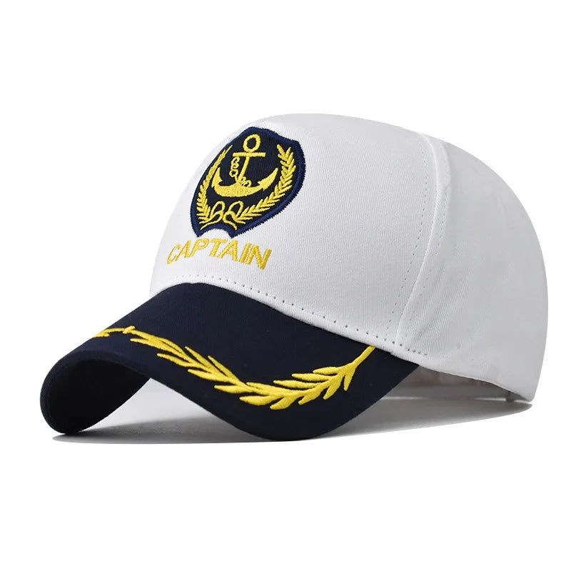 Hat Captain Sailor Yacht Hats Boat Captains Men Boating Adult Party Cap Accessories Ship Embroidered Nautical Costume