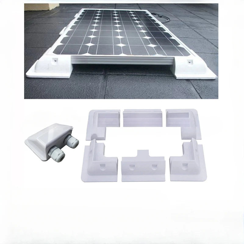 RV Top Roof Solar Panel Mounting ABS Bracket PV Modules Supporting Holder for Caravans Camper Boat Yacht Motorhome UV-resistant