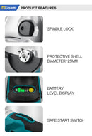 The Edge Variable | 125 mm Brushless Angle Grinder, 18 V