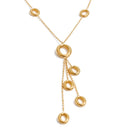 Yhpup Edelstahl Runde Hohlquasten-Anhänger-Halskette Neuheiten 16K PVD-beschichteter Mode-Charm-Schmuck für Frauen