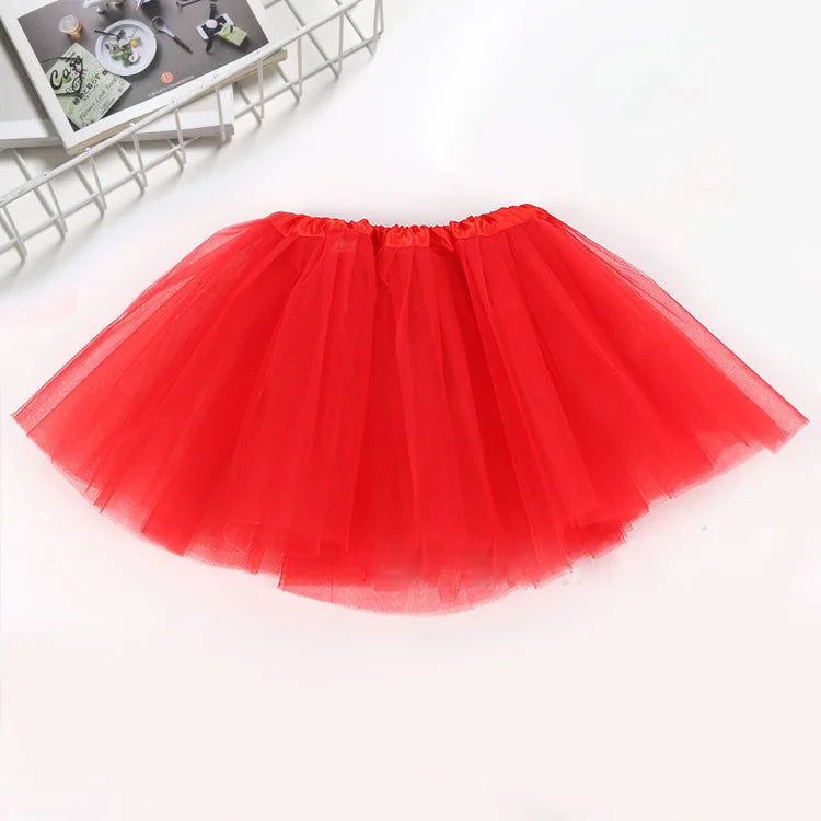 Tutu Princess Dress Mesh 2-8 Year Old Children's Halfbody Halloween Ballet Dance Performance Short Skirt Christmas Dress Girl