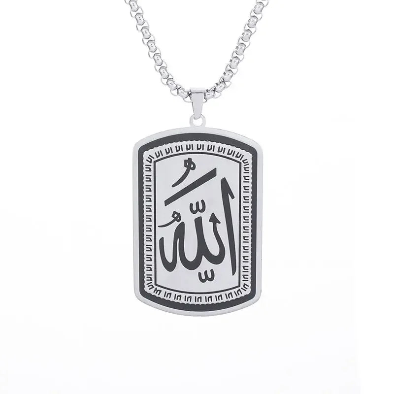 Classic Lucky Arabian God Allah Pendant Stainless Steel Necklace Ladies Islamic Muslim Charm Amulet Jewelry Gift Wholesale