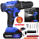 21V Cordless Power Drill,Handheld Screwdriver Drill Set with 25+1 Torque Setting,1.5AH Li-ion Battery&Fast Charger,2-Gear Drill