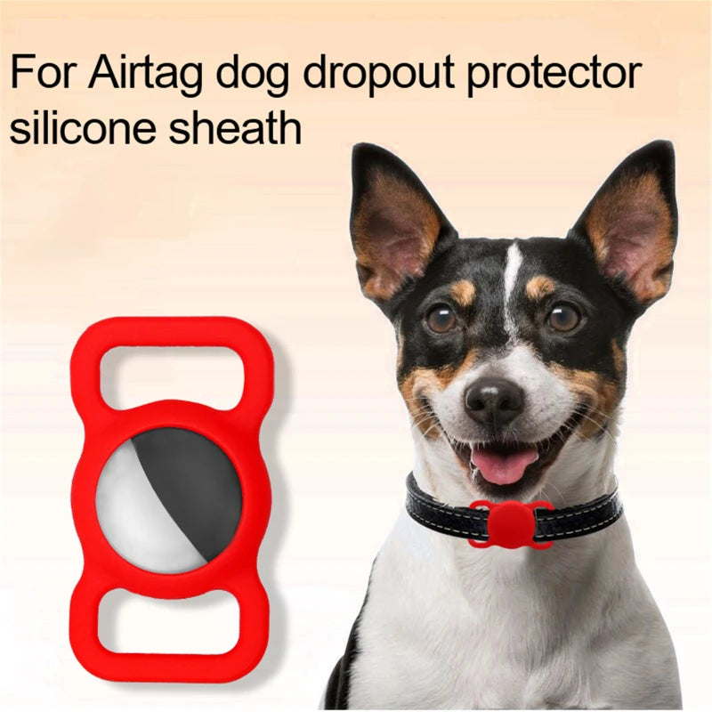 Airtag Case Anti Lost Sleeves Pet Collar Belt Silicone Protective Case Dog Cat Collar Loop For Apple Airtags Anti-lost Keychain
