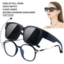 For Driving Riding That Can Be Worn over Other Glasses Wrap Around Square Shades Fit Over Glasses Sunglasses Polarized
