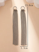 Statement Long Chain Tassels Earrings for Women Wedding Party 2023 Vintage Designer Dangle Earring Fashion Jewelry