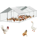 SucceBuy Large Metal Chicken Coop Walk-in Chicken Runs for Yard Spire Hen for Outdoor Backyard Farm Duck Rabbit Cage Poultry Pen