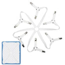 Sheet Suspenders Adjustable Elastic Bed Sheet Holder Straps For Full Bed Fitted Sheet Straps 6 Way Cross With 12 Heavy Duty