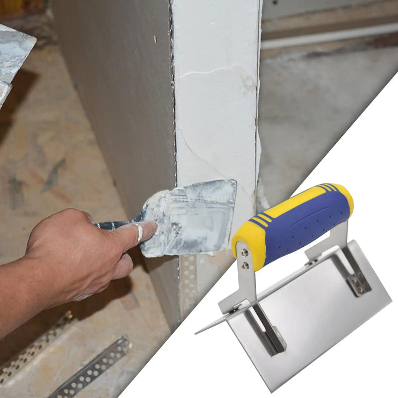 Corner Trowel Stainless Steel with Grip Handle Professional Plastering Tool Wall Repair Tool for Mudding Drywall Scraping