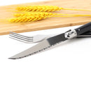 Jaswehome 3/4/5pcs Stainless Steak Knife Butter Knife Fork Soup Tea Spoon Ergonomic Black Flatware Western-Style Tableware Set