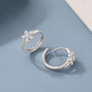 Ohrringe aus massivem 925er Sterlingsilber mit Zirkonia-Blumen für Damen, modisch, XY0151