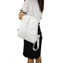Women 100% Full Grain Genuine Cow Leather White Gray Beige Blue Yellow Black Backpacks Ladies Schoolbag Teenagers Cowhide Bag