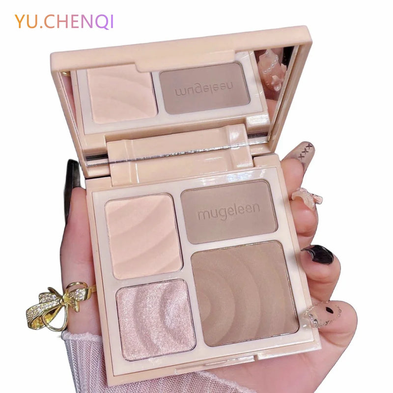 4 Color Matte Pearlescent Nose Shadow Eye Shadow Facial Makeup Three-dimensional Brightening Professional Makeup Beauty Tools